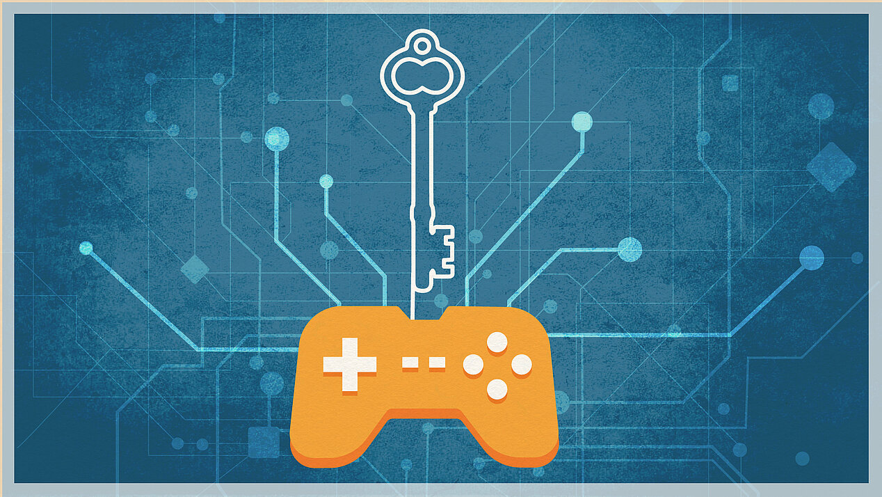 Illustrationen: Game console with key