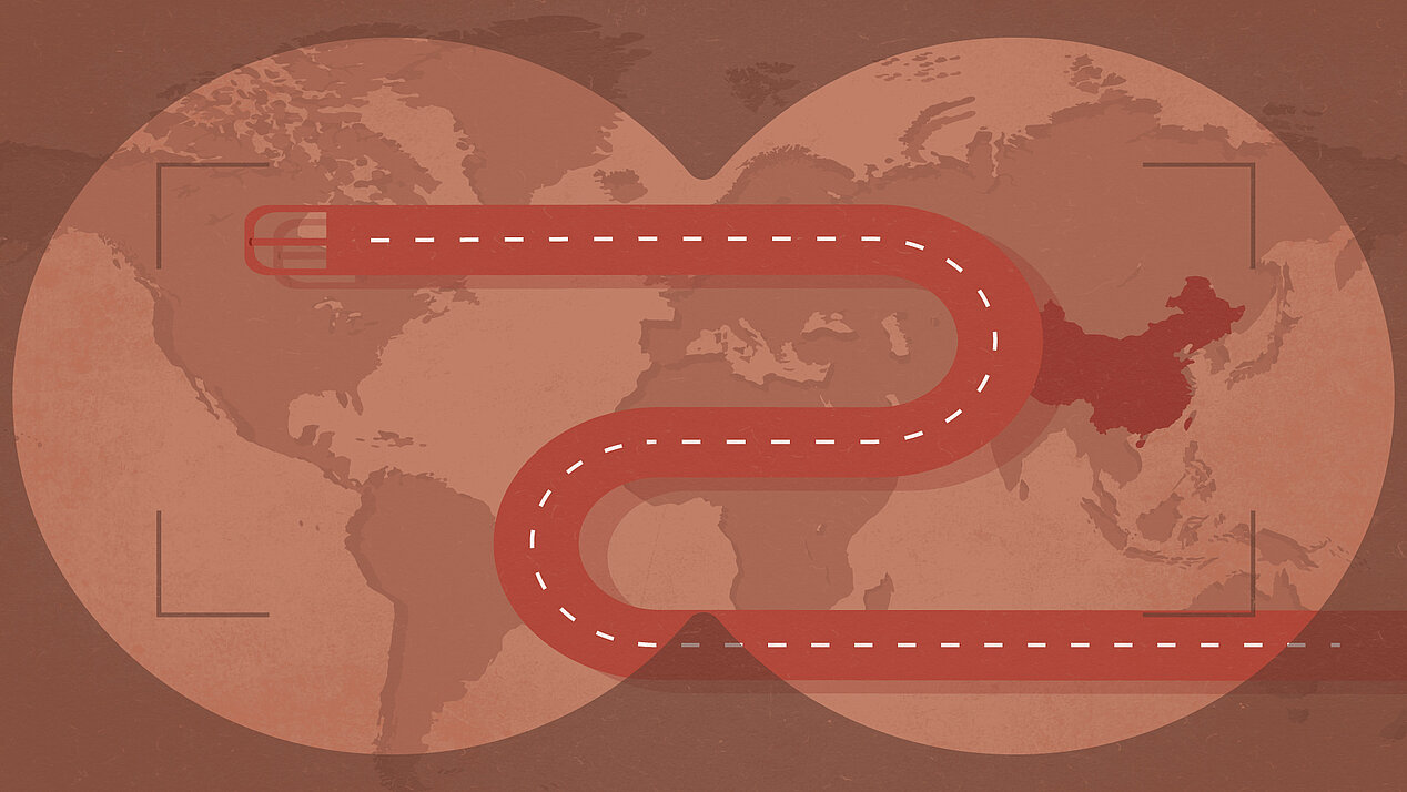 Illustration: A road connects China and the rest of the world